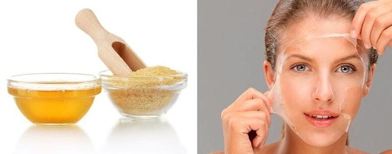 Gelatinemaske gegen Falten.